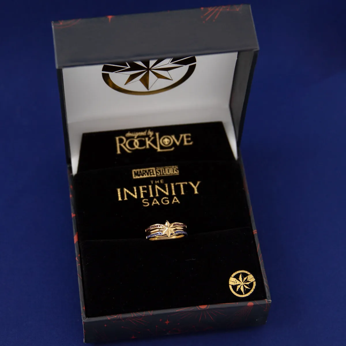Marvel X RockLove MARVEL STUDIOS CAPTAIN MARVEL Crystal Star Stacker Rings