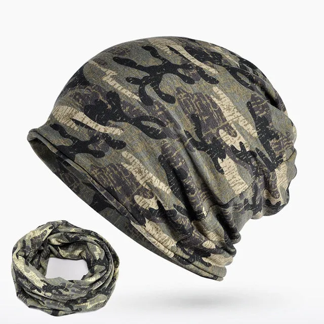 Men's Fashion 2 in 1 Scarf/Beanie Hat