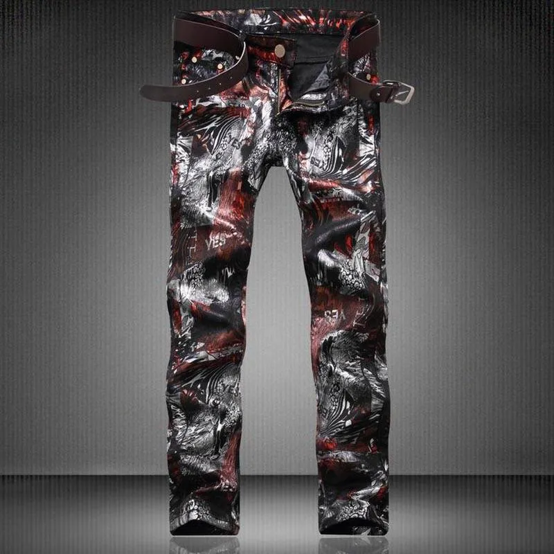 Men's Fashion Printed Designer Jeans