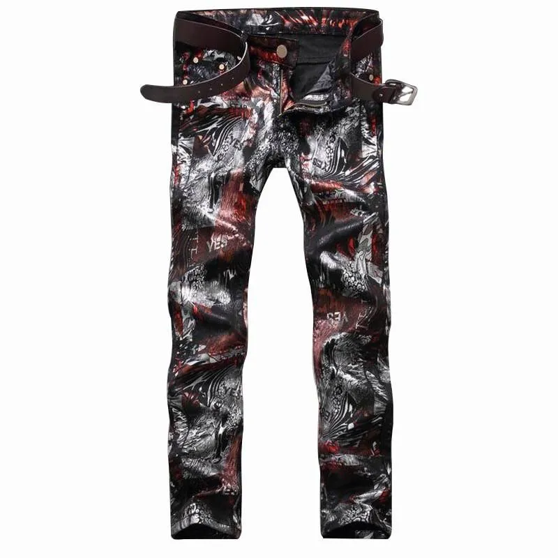 Men's Fashion Printed Designer Jeans