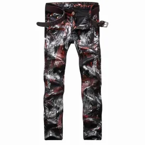 Men's Fashion Printed Designer Jeans