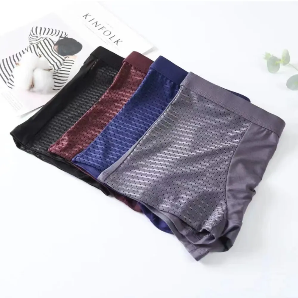 Mesh breathable ice silk briefs boxer ( Set Of 4 )