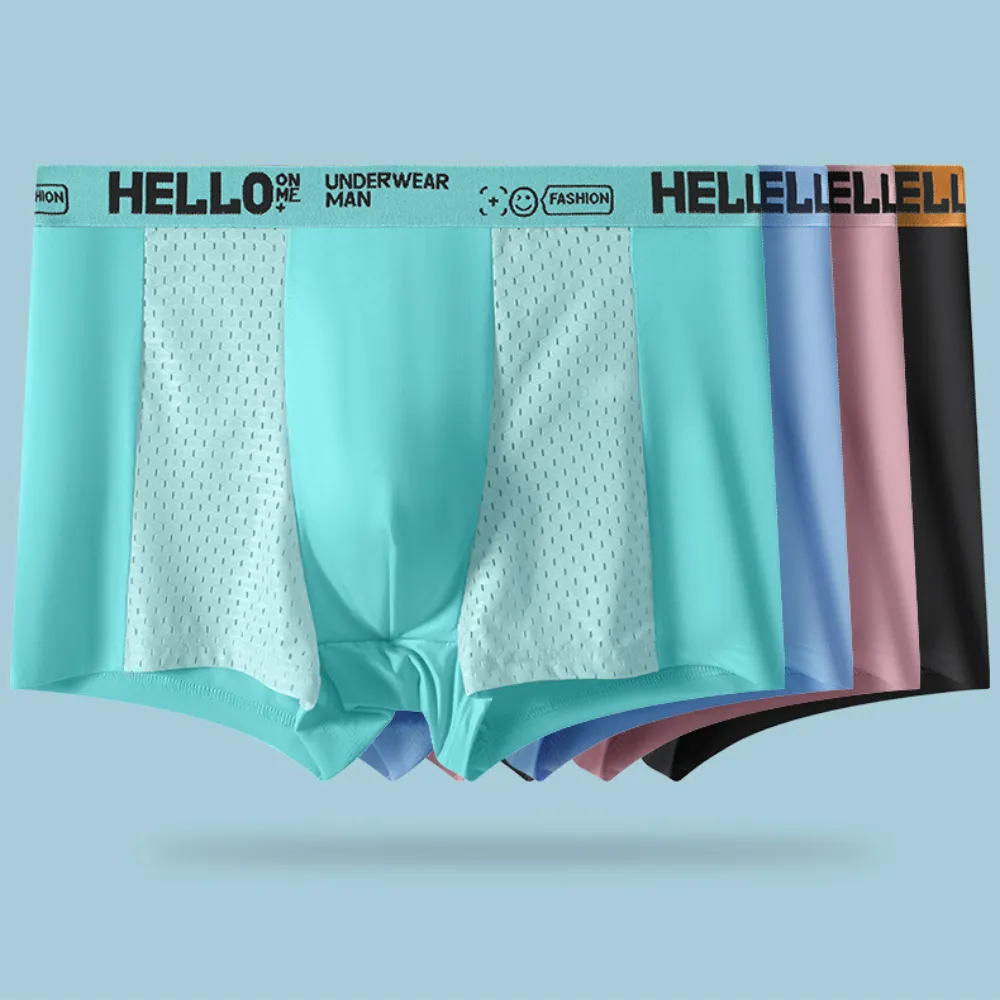 Mesh breathable ice silk briefs boxer ( Set Of 4 )