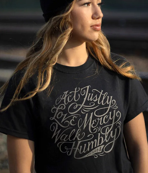 Micah 6:8 Tee - Solid Black