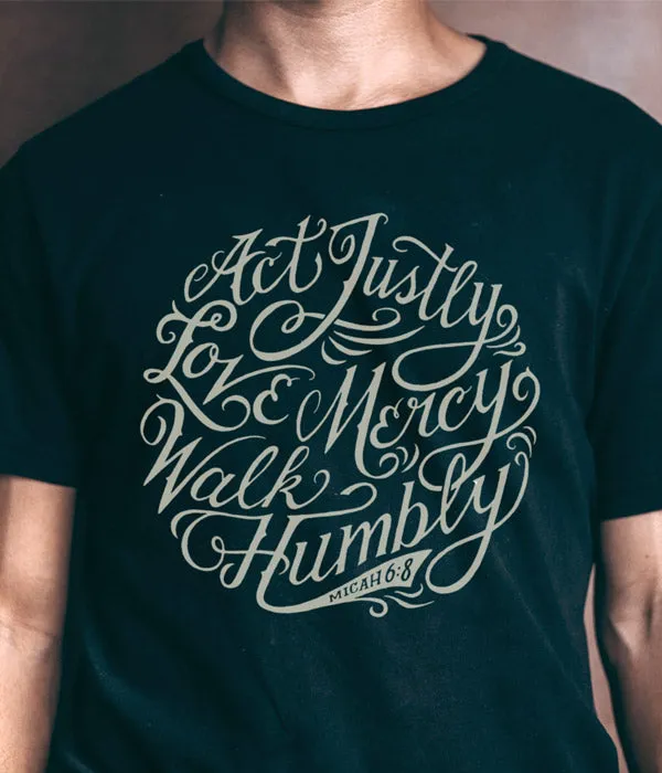 Micah 6:8 Tee - Solid Black