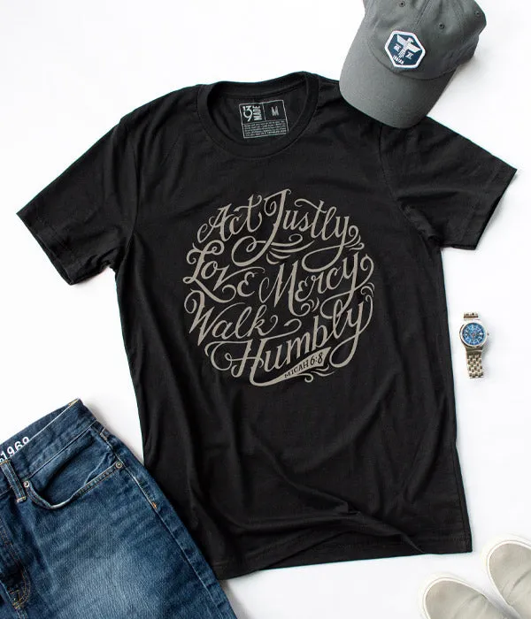 Micah 6:8 Tee - Solid Black