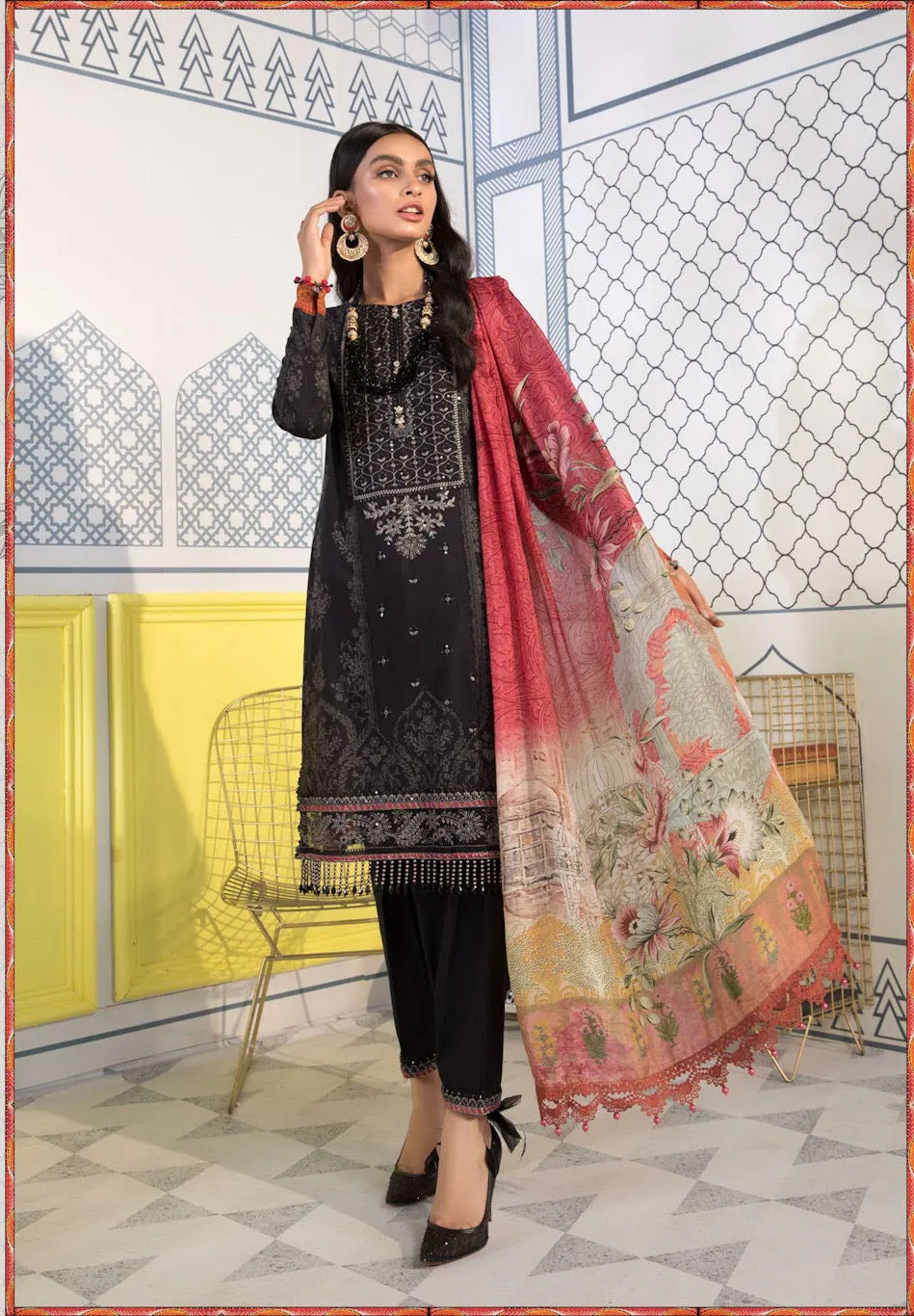 MPT-1107-B | Maria B Mprints Unstitched Eid Collection 2021 Vol-2