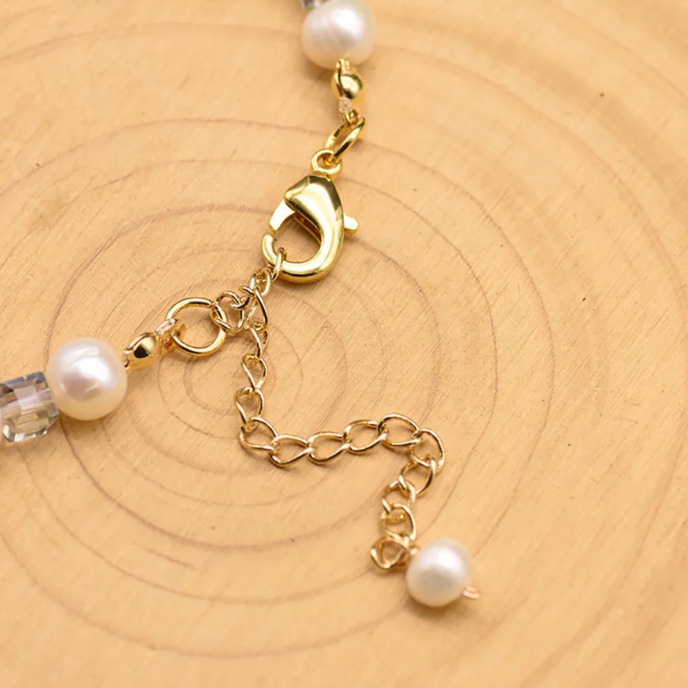 Natural Agate Freshwater Pearl Bracelet Women Beauty Fashion Jewelry Adjustable