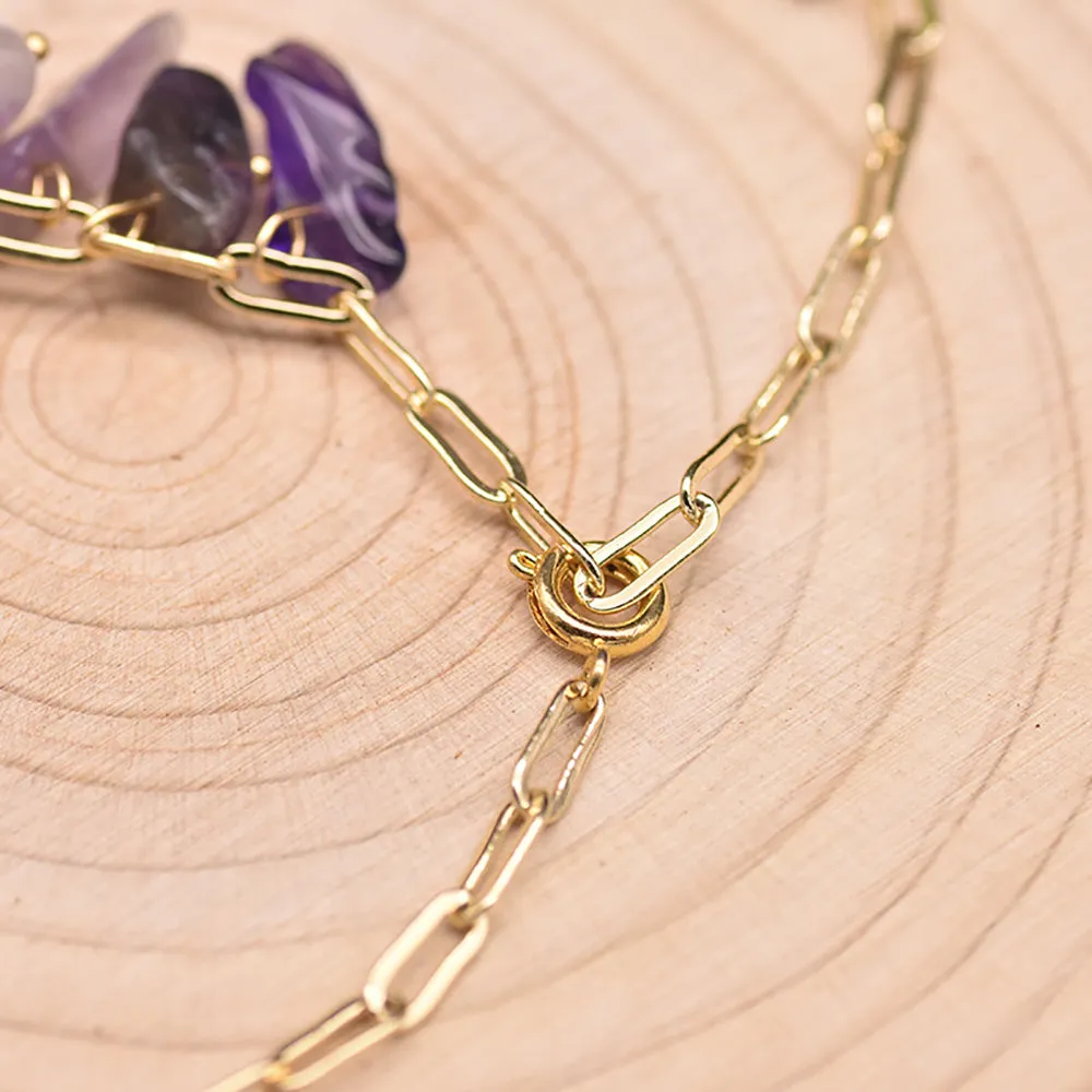 Natural Freshwater Pearl Amethyst Bracelet Women Fashion Statement Jewelry Gift