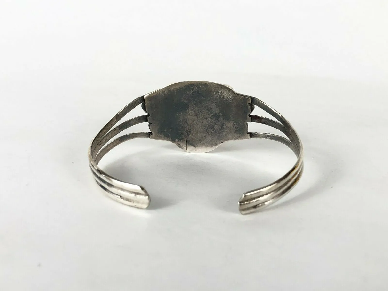 Navajo Artisan Sterling Silver 925 Bead Accent Cuff Bracelet Estate Find