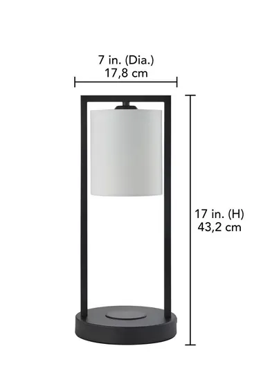 NEW Retails $60 hometrends Table Lamp with USB Port & Wireless Charger, 17 in., wireless charger