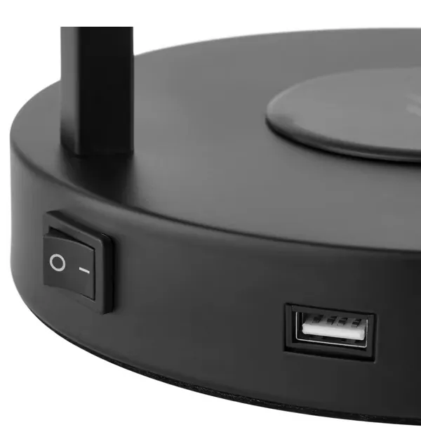 NEW Retails $60 hometrends Table Lamp with USB Port & Wireless Charger, 17 in., wireless charger