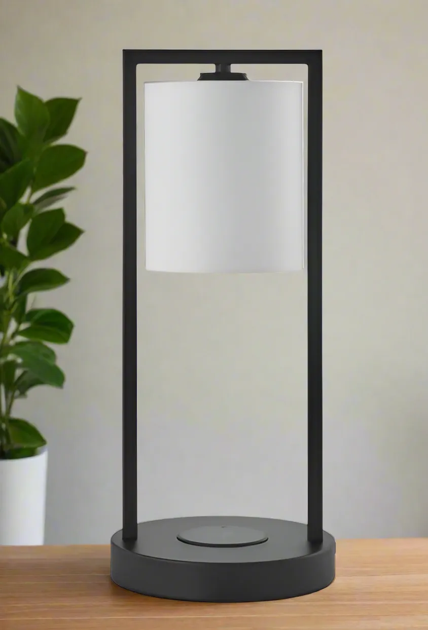NEW Retails $60 hometrends Table Lamp with USB Port & Wireless Charger, 17 in., wireless charger