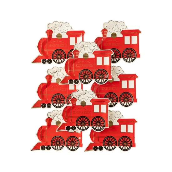 North Pole Train Shaped Plates