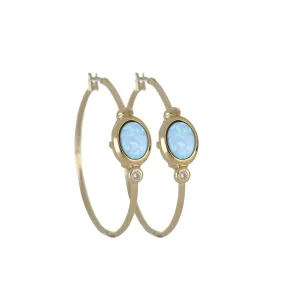 Opalas do Mar Collection - Blue Opal Oval Hoop Earrings