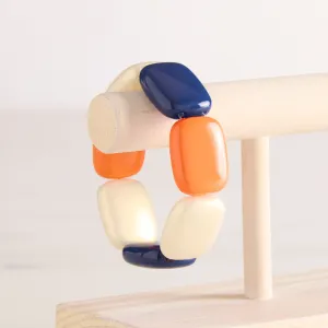 Orange/White/Navy Chicklet Cooling Bracelet-NEW