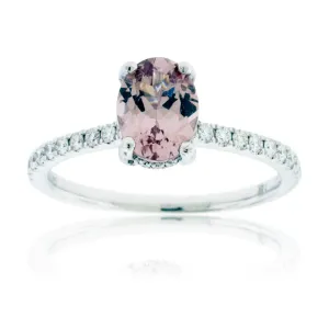 Oval Lotus Garnet & Diamond Ring