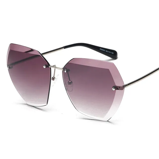 Oversized Women's Fashion Rimless Square Sunglasses