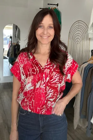 Penni Printed Wrap Blouse