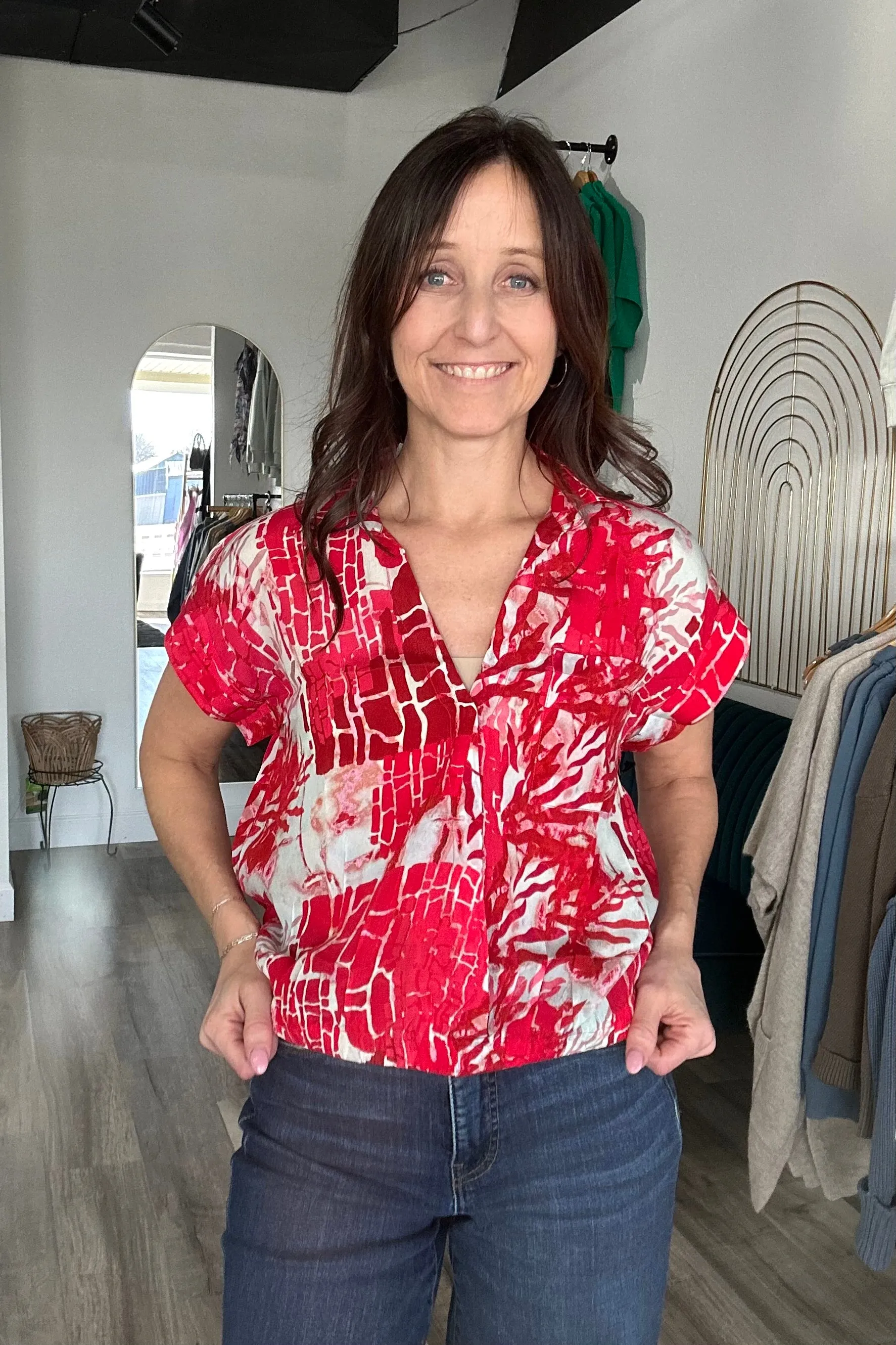 Penni Printed Wrap Blouse