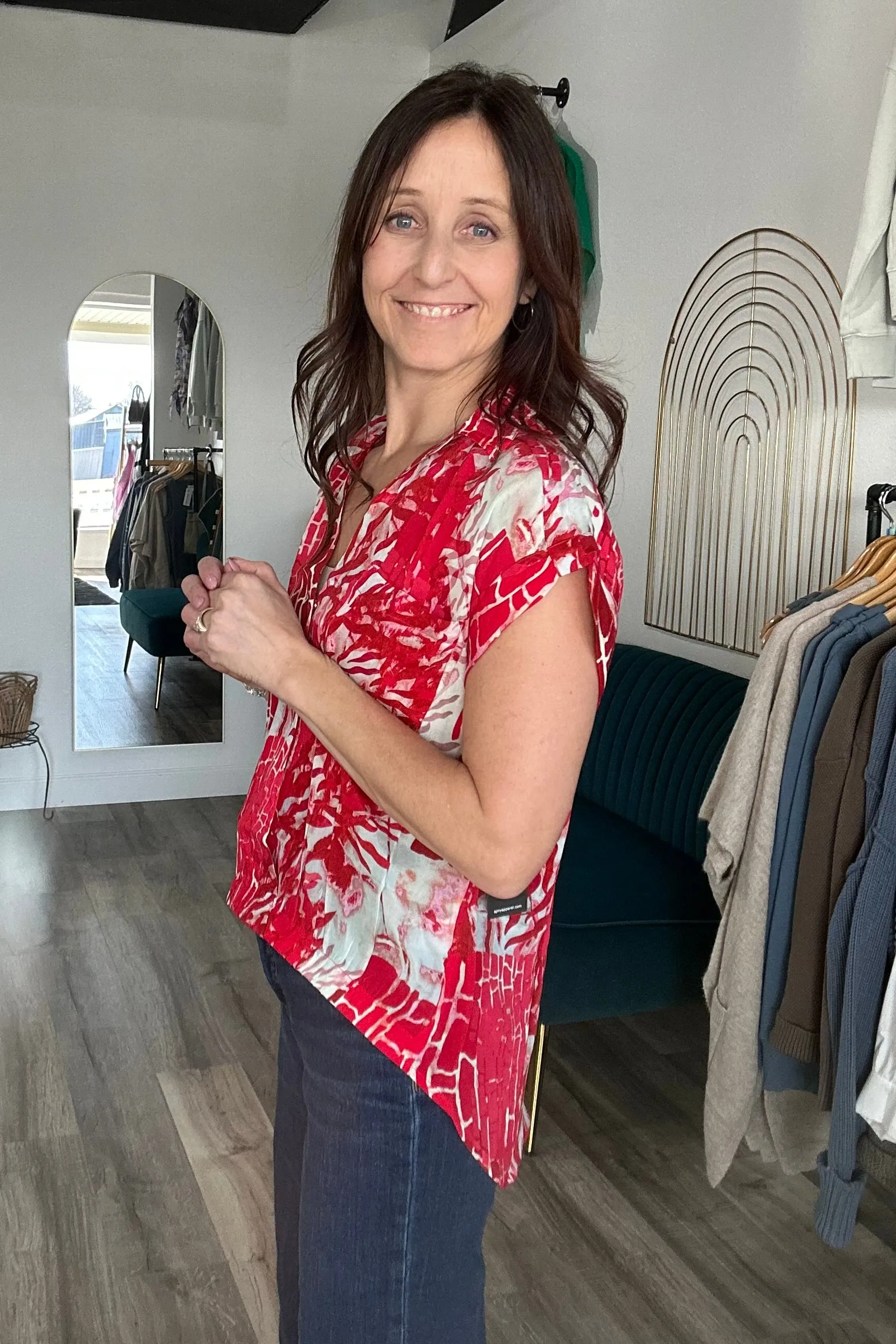Penni Printed Wrap Blouse