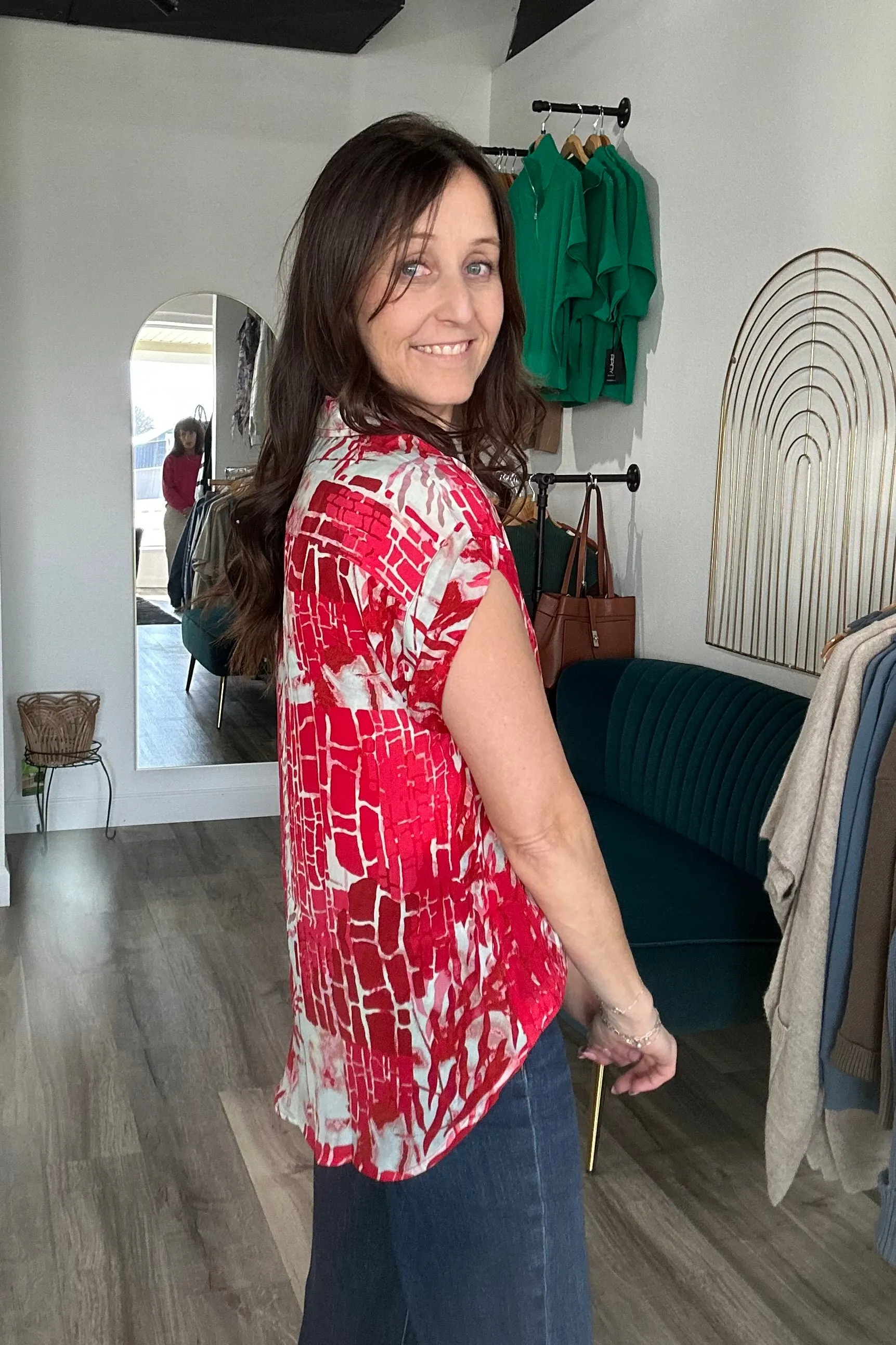 Penni Printed Wrap Blouse