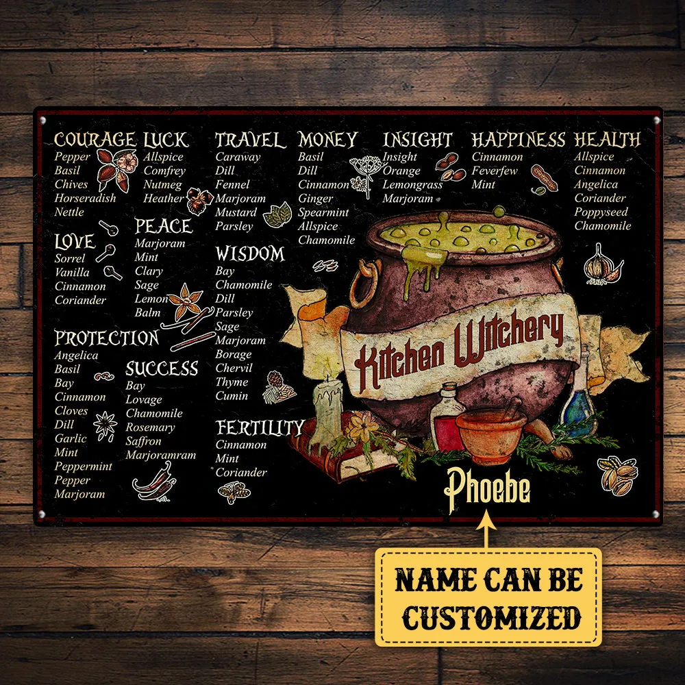 Personalized Kitchen Witchery Classic Metal Sign