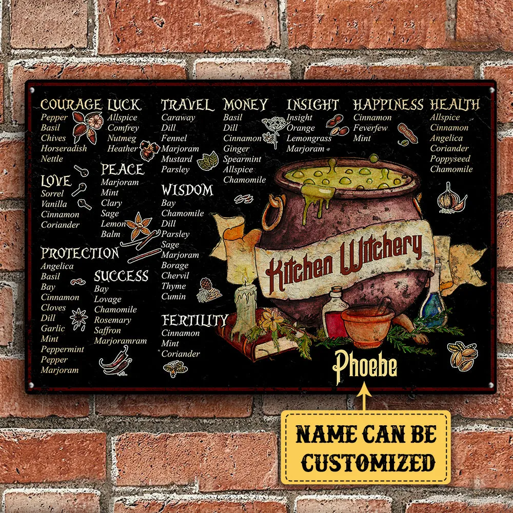 Personalized Kitchen Witchery Classic Metal Sign