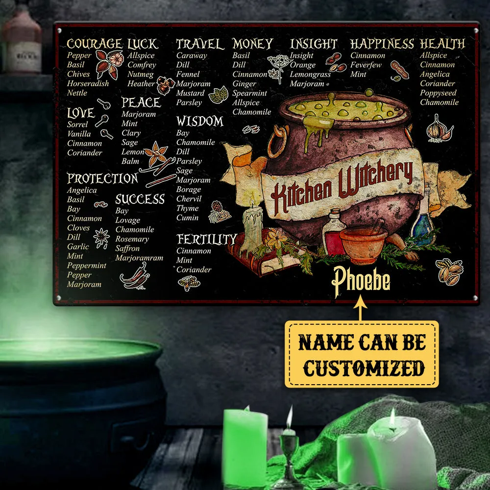 Personalized Kitchen Witchery Classic Metal Sign
