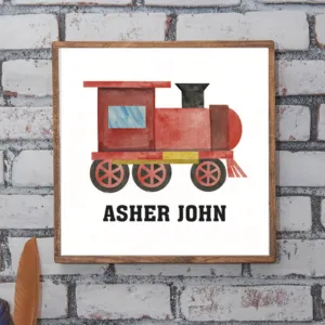 Personalized Train 24” x 24” Wall Art
