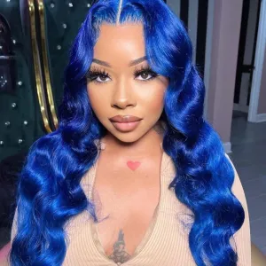 Peruvian Hair Blue Fashion Style Lace Front Body Wave Wig