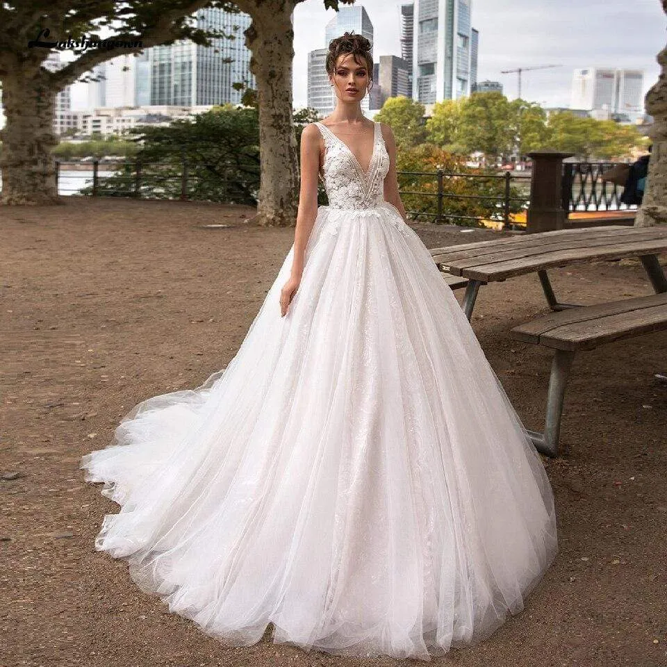 Pink Wedding Gown Vintage Lace Bridal Dress Open Back