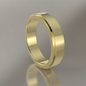 Polished Yellow Gold 5mm Step Edge Wedding Band