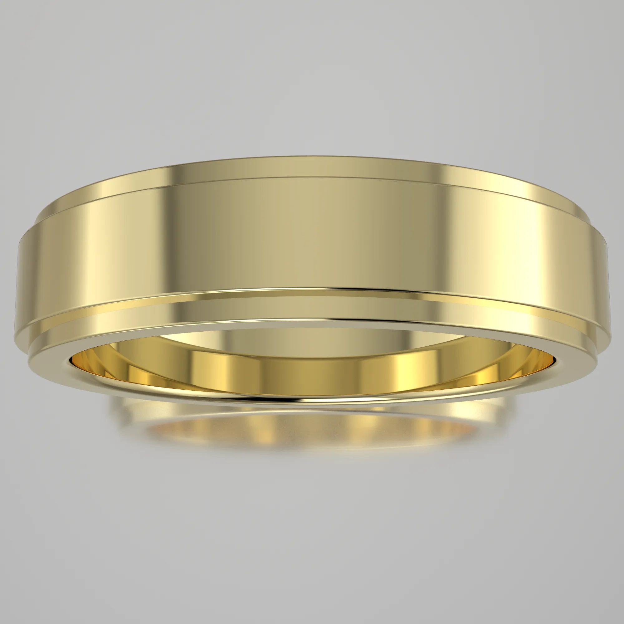 Polished Yellow Gold 5mm Step Edge Wedding Band