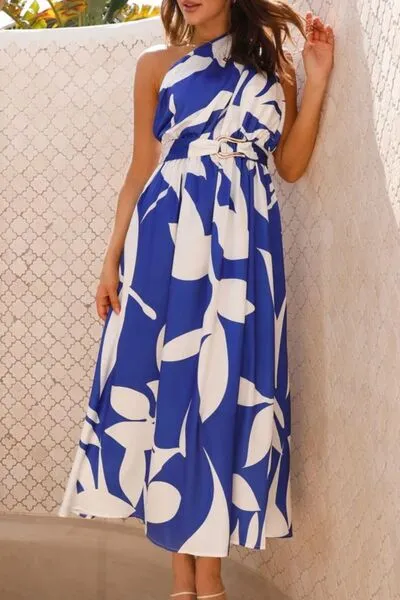 Printed Single Shoulder Dress