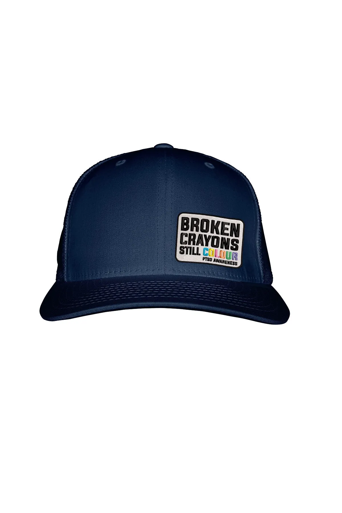 PTSD BROKEN CRAYONS STITCH-STYLE™️ FABRIC BACK SNAPBACK