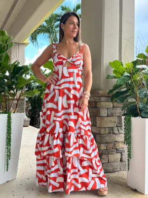 "Mar De Lua" Printed Sleeveless Dress