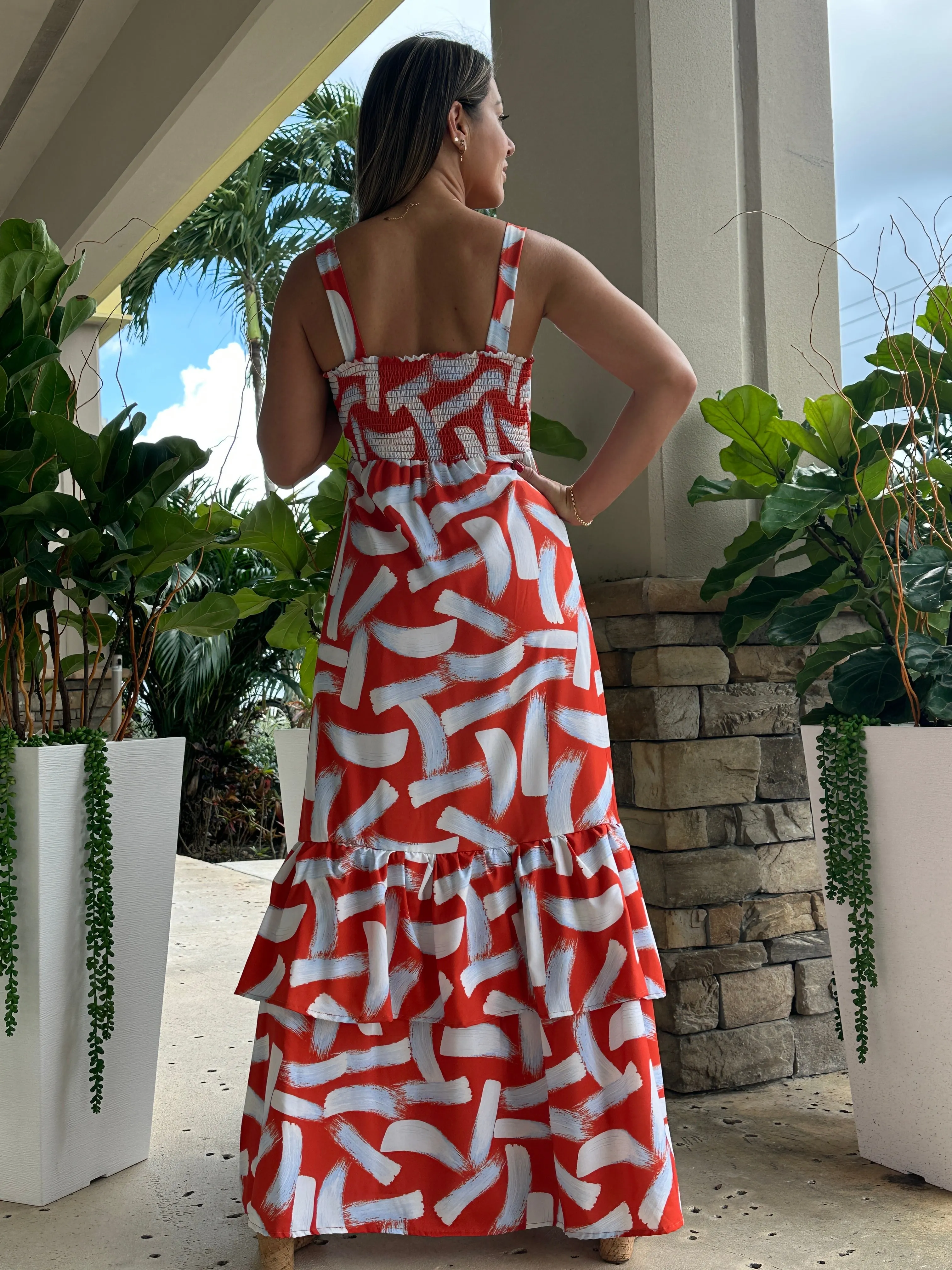 "Mar De Lua" Printed Sleeveless Dress