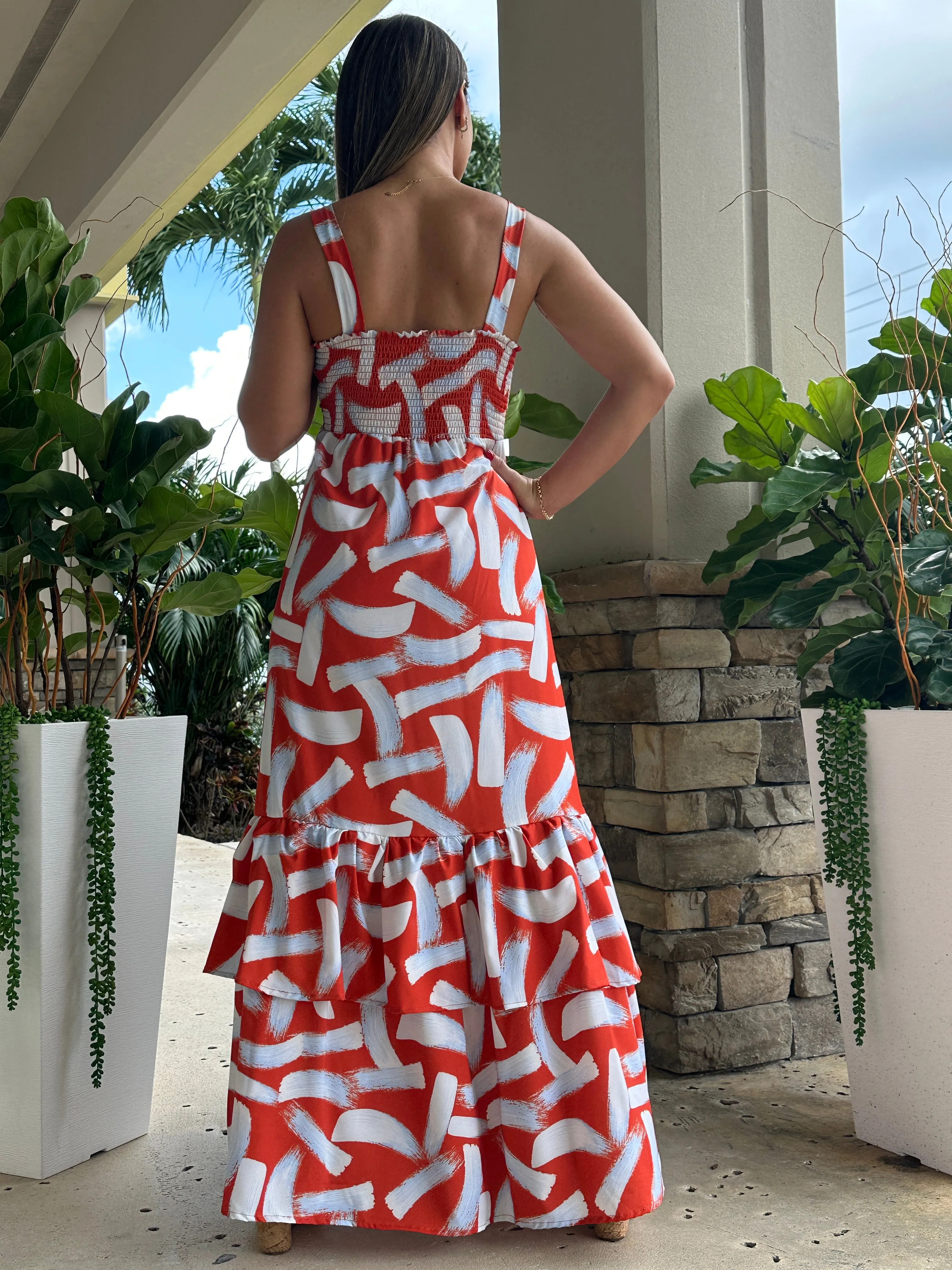 "Mar De Lua" Printed Sleeveless Dress