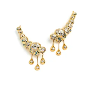 Rainy Cloud, Ear Climbers 18K Gold with Diamonds Sustainable Fine Jewelry