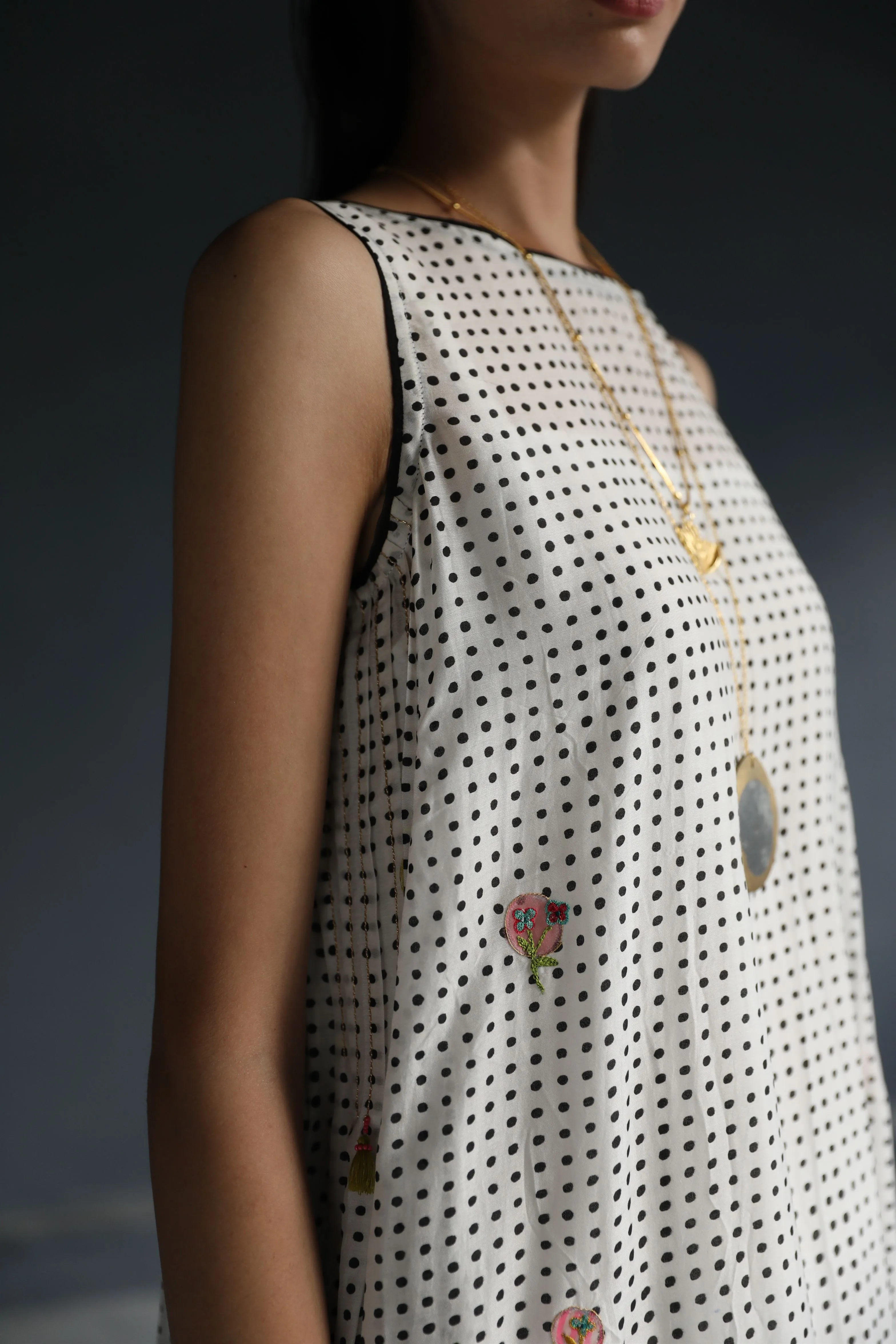 Raji Ramniq I Love To Dot I Cotton Silk Ensemble I Black and White 115