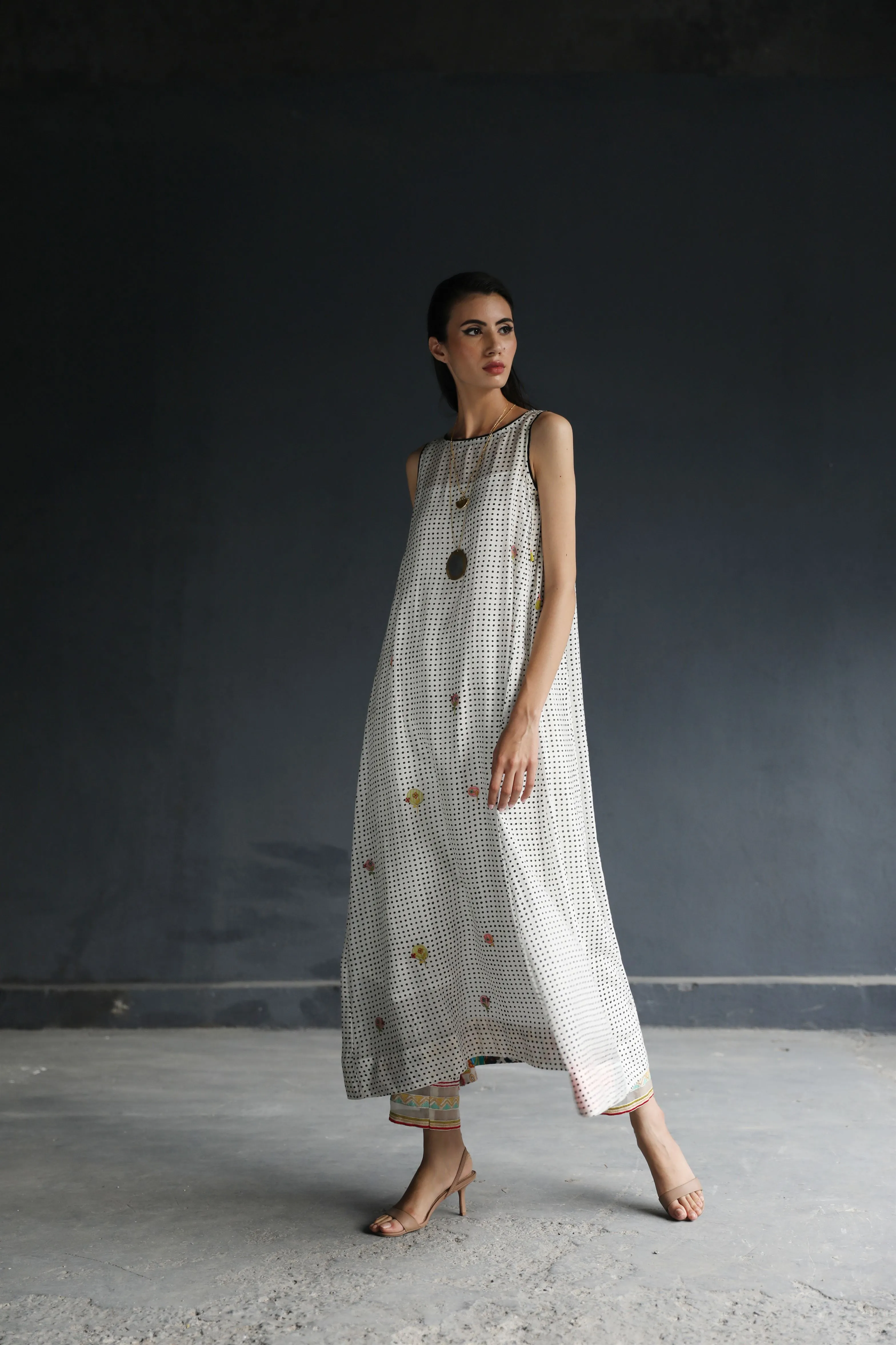 Raji Ramniq I Love To Dot I Cotton Silk Ensemble I Black and White 115