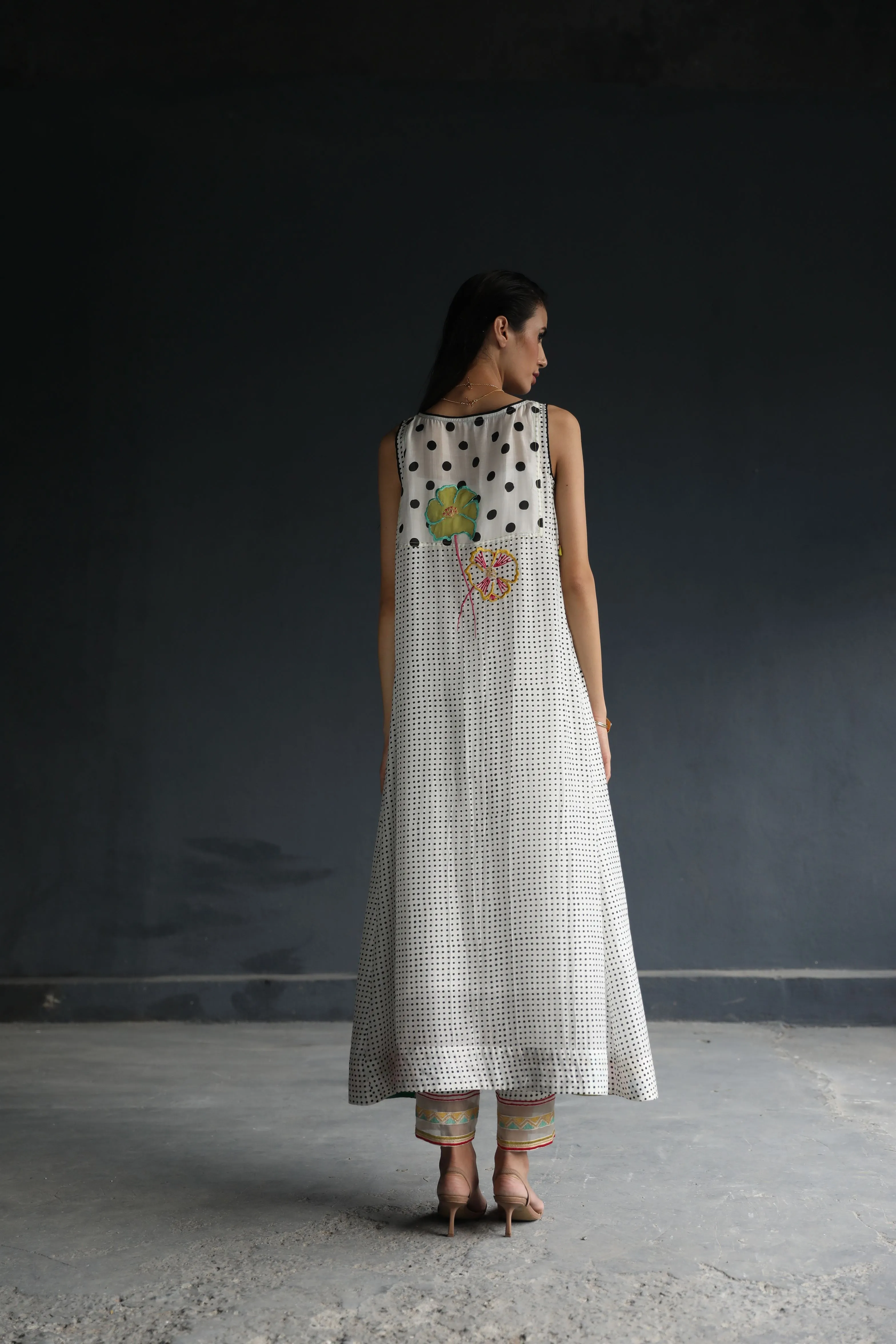 Raji Ramniq I Love To Dot I Cotton Silk Ensemble I Black and White 115