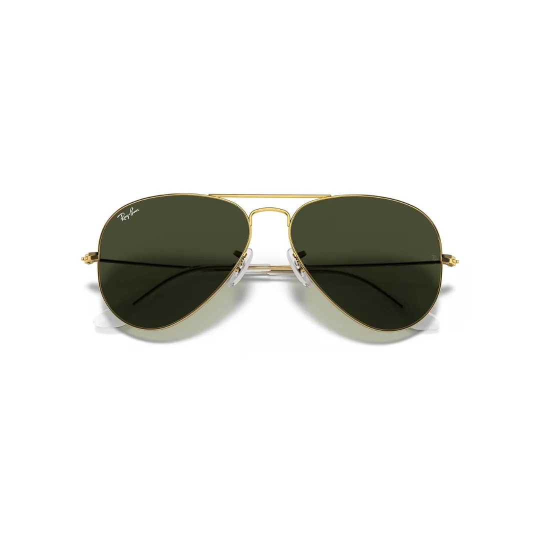Ray Ban Aviator Classic Large - Metal Arista, Green Polarized