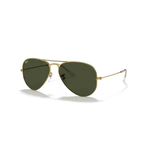 Ray Ban Aviator Classic Large - Metal Arista, Green Polarized