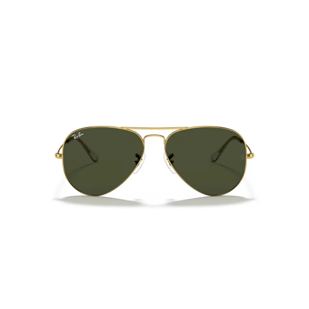 Ray Ban Aviator Classic Large - Metal Arista, Green Polarized