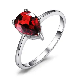 Real Garnet Pear Ring