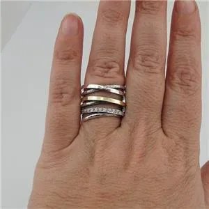 Red Garnet Zircon Ring 9k Yellow Gold 925 Silver Hadar Designers(Ms)Y
