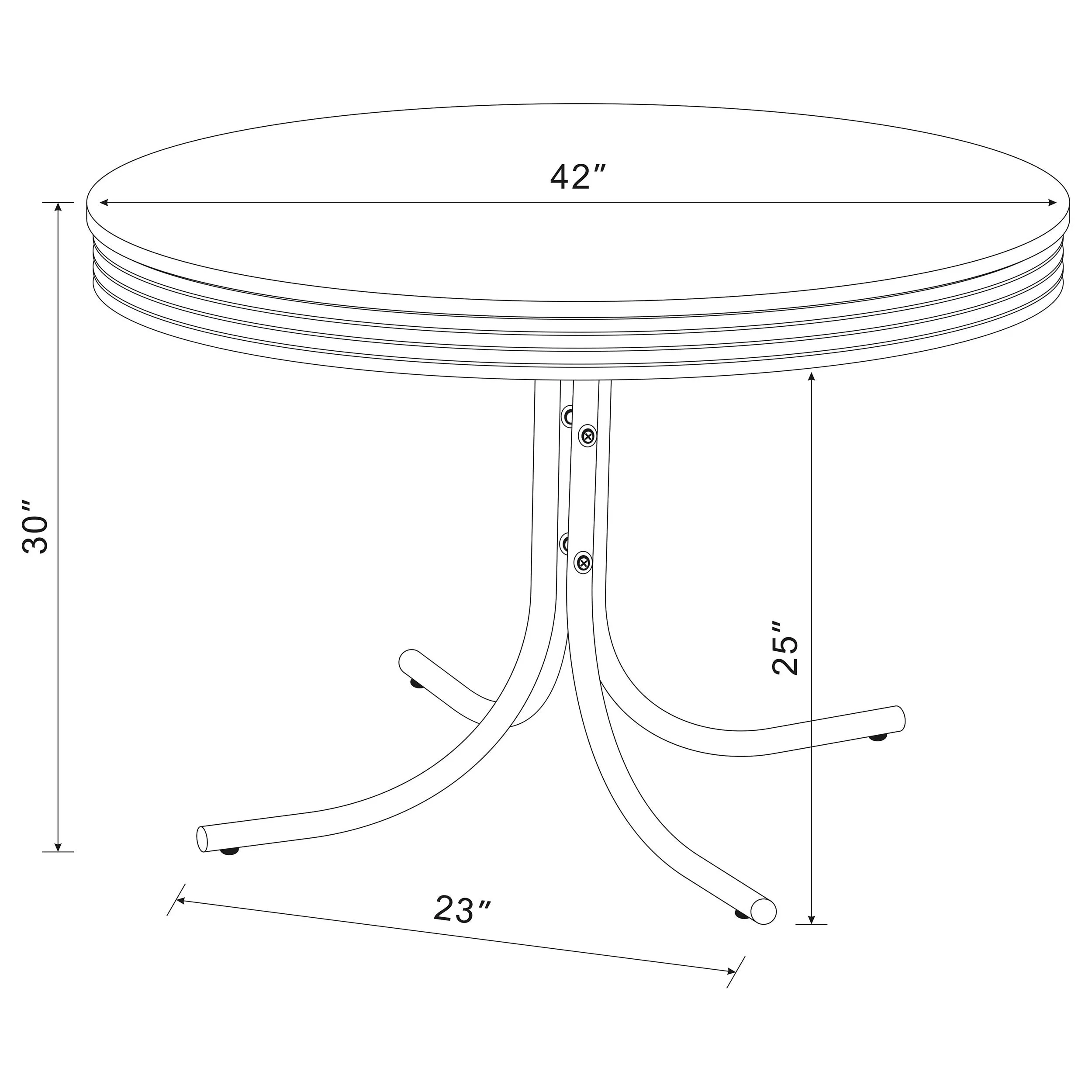 Retro 5-piece Round Dining Table Set White and Red
