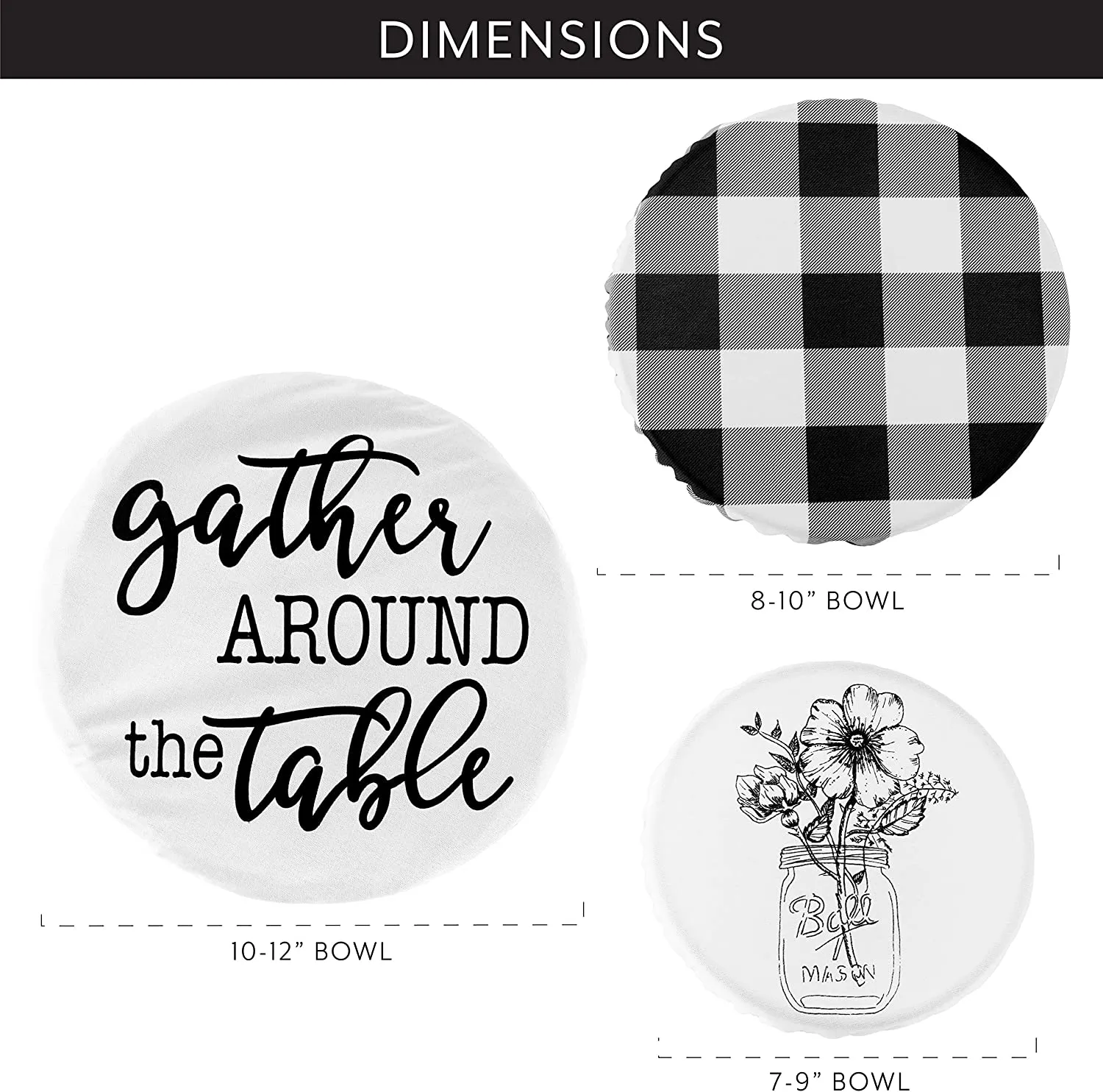 Reusable Fabric Bowl Covers (Set of 3)